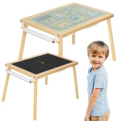 WOOPIE GREEN Drewniany Stolik Aktywności Talica Kredowa Pojemniki