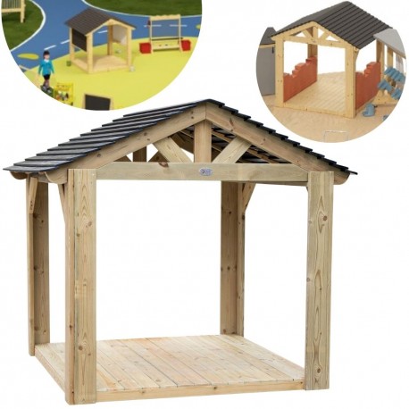 CLASSIC WORLD EDU Duży Drewniany Domek Altana Plac Zaabaw