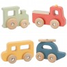 VIGA Zestaw Drewnianych Kolorowych Pojazdów 4szt. z Serii PolarB
