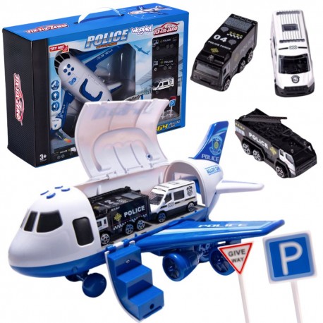 WOOPIE Samolot Transportowy Duży z Wozami Policyjnymi