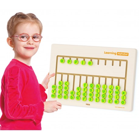 Sensoryczna tablica Nauka Alfabetu drewniana Viga Toys