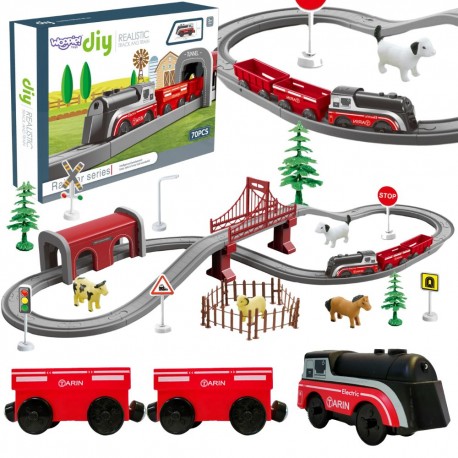 WOOPIE Zestaw Elektryczna Kolejka Zwierzęta 70 E