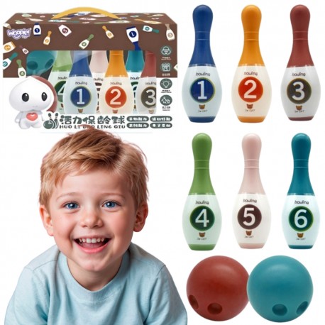 WOOPIE Kolorowe Kręgle dla Dzieci Cyferki