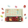 TOOKY TOY Drewniany Zestaw do Grillowania Tablica Edukacyjna