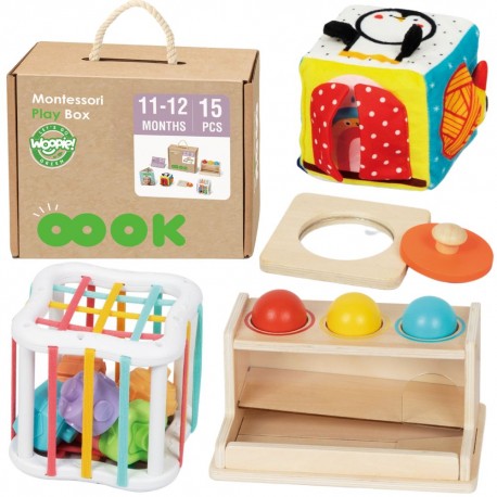 WOOPIE GREEN Pudełko Box 5w1 Montessori Edukacujny 11-12M