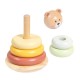 TOOKY TOY Drewniana Układanka Sensoryczna Piramidka Miś Sensoryczny Kolorowy Stacker