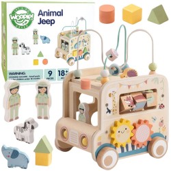 WOOPIE GREEN Drewniana Kostka Aktywności Samochód Terenowy Safari
