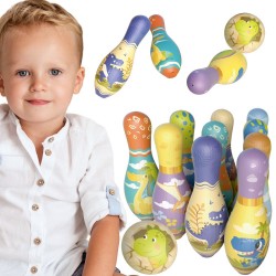 WOOPIE Gra Zręcznościowa Kręgle Dinozaury Zestaw 12el.