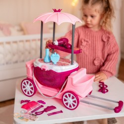 WOOPIE Salon Piękności Toaletka na Kółkach Wózek Wlizka 31 akc. 4w1