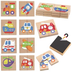 Układanka Drewniana Puzzle Owady 4 Klocki 6 Obrazków Viga Toys