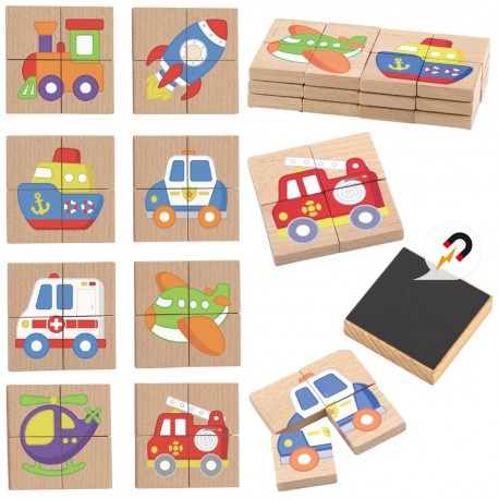 Układanka Drewniana Puzzle Owady 4 Klocki 6 Obrazków Viga Toys