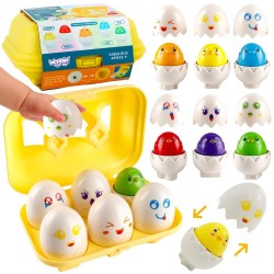 WOOPIE Kolorowe Jajka Edukacyjne z Kurczakiem Efekty Dźwiękowe 6szt