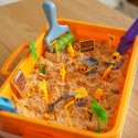 WOOPIE Piasek Kinetyczny 1,5 kg Zestaw XXL Plac Budowy Stolik z Foremkami i Pojazdami