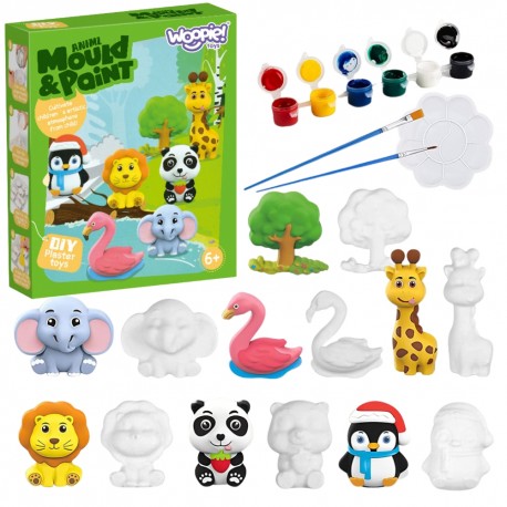 Woopie Stwórz Swoje Figurki Zestaw Kreatywny do Odlewania i Malowania DIY Zwierzątka