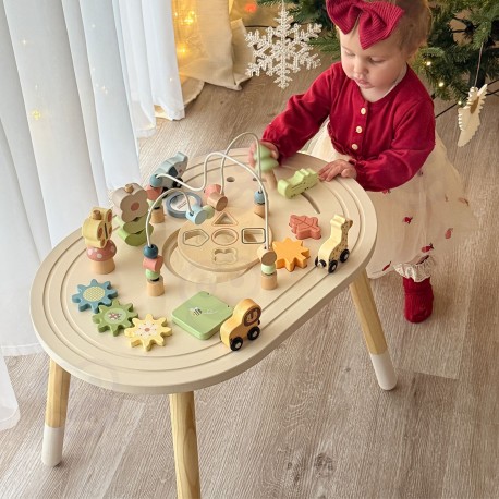 TOOKY TOY Drewniany Stolik Aktywności Safari