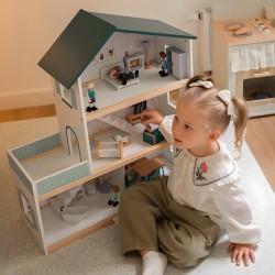 TOOKY TOY Duży Drewniany Domek dla Lalek