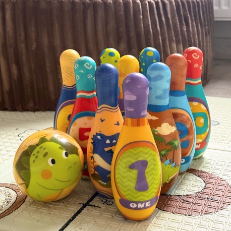 WOOPIE Gra Zręcznościowa Kręgle Dinozaury Zestaw 12el.