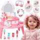 TOOKY TOY Różowa Toaletka Drewniana Do Makijażu z Lustrem
