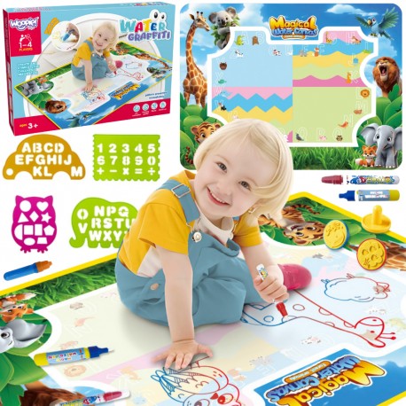 WOOPIE Mata do Malowania Wodą Safari Literki Cyferki