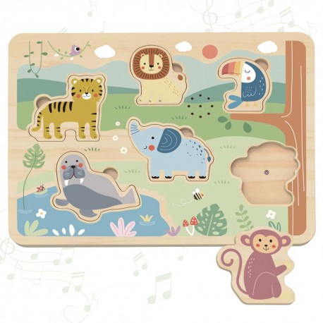 TOOKY TOY Drewniane Interaktywne Puzzle Zwierzątka