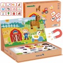 TOOKY TOY Układanka Magnetyczna Puzzle Montessori Pudełko Edukacyjne Farma 73 el.