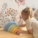 TOOKY TOY Pastelowa Układanka Drewniane Klocki Montessori Tęcza