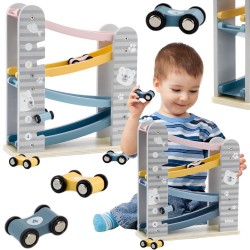 Kolorowa Drewniana Zjeżdżalnia Dla Samochodzików Viga