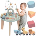 TOOKY TOY Drewniany Stolik Edukacyjny Montessori XXL Dla Dzieci 2+ Interaktywny Kolejka