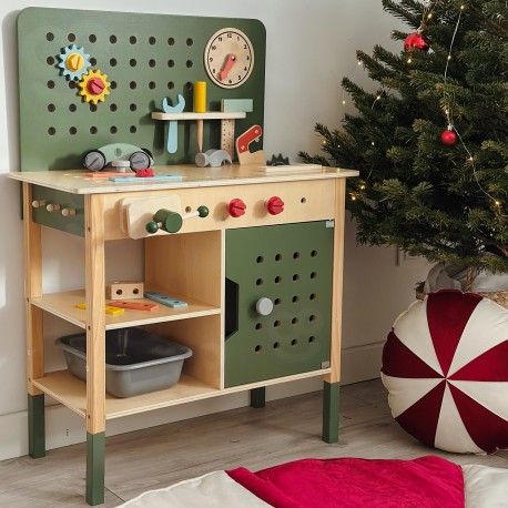 TOOKY TOY Drewniany Warsztat STEM Zestaw z Narzędziami