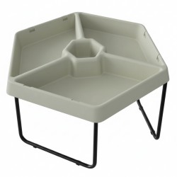 MASTERKIDZ Sześciokątny Stolik Do Zabawy Piaskiem i Wodą 3 Komory Regulowana Wysokość