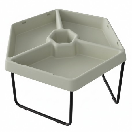 MASTERKIDZ Sześciokątny Stolik Do Zabawy Piaskiem i Wodą 3 Komory Regulowana Wysokość