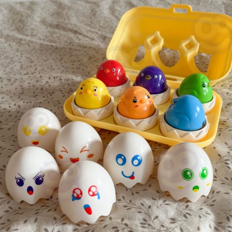 WOOPIE Kolorowe Jajka Edukacyjne z Kurczakiem Efekty Dźwiękowe 6szt