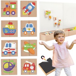 Układanka Drewniana Puzzle Owady 4 Klocki 6 Obrazków Viga Toys