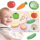 VIGA Drewniane Puzzle Układanka Montessori 2w1 Figurki Warzywa