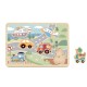 TOOKY TOY Drewniane Interaktywne Puzzle Pojazdy