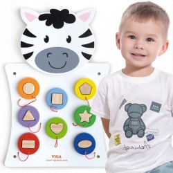 Drewniana Gra Dopasuj kształty Zebra Viga Toys