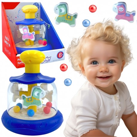 WOOPIE BABY Kolorowe Koniki Niebieski Bączek Karuzela z Kulkami