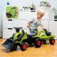 FALK Traktorek Jeździk Baby Claas z Koparką Łyżką i Przyczepą
