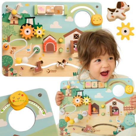 CLASSIC WORLD Drewniana Tablica Manipulacyjna Aktywności Farma