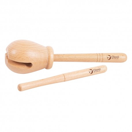 CLASSIC WORLD EDU Drewniany Instrument Muzyczny Woodblock Rytmiczny 2 el.