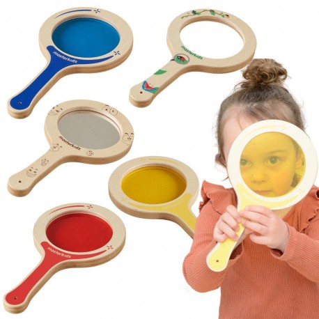 MASTERKIDZ 5 Drewnianych Paletek z Kolorowymi Soczewkami