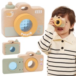 VIGA Mój Pierwszy Drewniany Aparat dla Dzieci Kalejdoskop