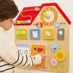 VIGA Drewniana Tablica Manipulacyjna Domek Odkrywania i Nauki
