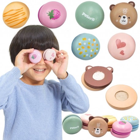 Viga PolarB Drewniane Ciastka Ciasteczka Cukiernia Zestaw Makaroników