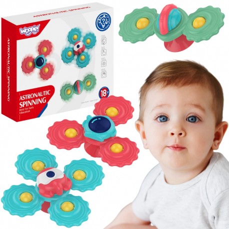 WOOPIE Gryzak Spinner Wirujący z Przyssawką Zestaw 3 szt