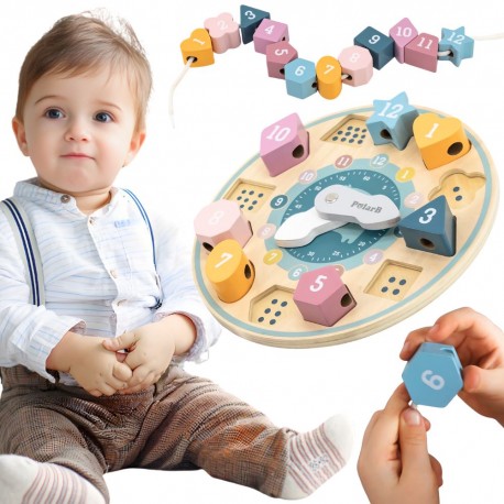 VIGA PolarB Sorter Kształtów Zegar nawlekanka