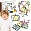 WOOPIE Matematyczne Klocki Konstrukcyjne 3D Duży Zestaw Edukacyjny 155 El.