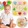Viga Drewniana Tablica Manipulacyjna Ścienna Kształty Montessori Edukacyjna
