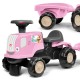 FALK Jeździk Traktor z Przyczepą Birdy Farm Różowy 1-3 lat