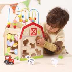 VIGA Drewniana Farma 7w1 - Kostka Edukacyjna
